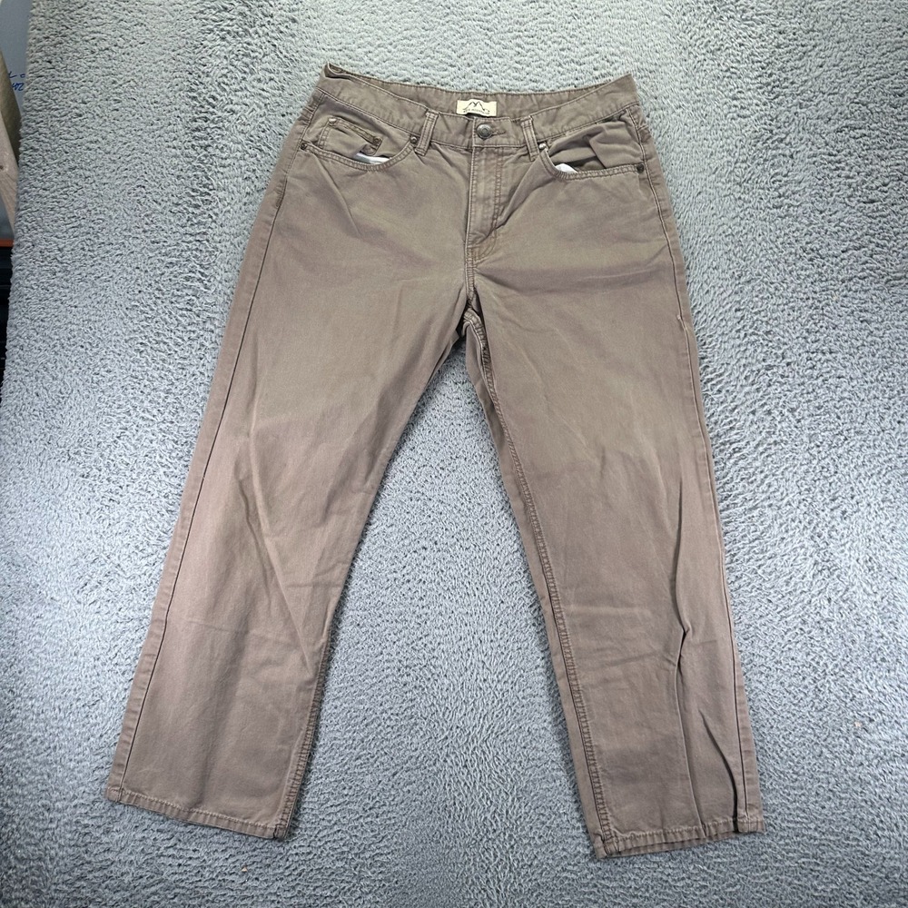 Blue‎ Mountain Pant Mens 34x28 Brown Cotton Khakis Straight Workwear Utility